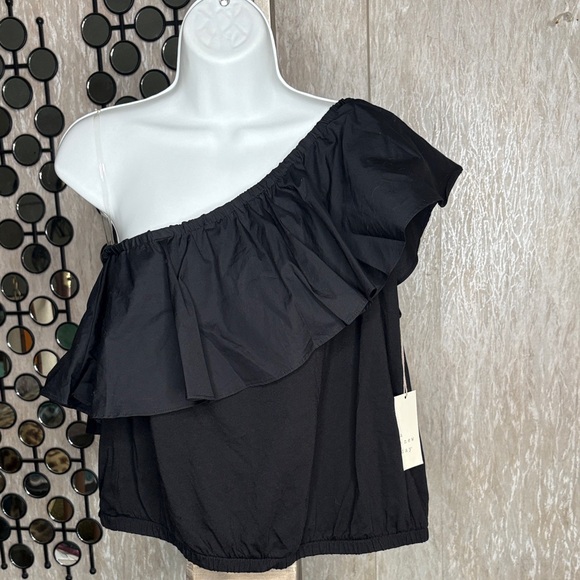 a new day | Tops | Nwt A New Day Black Oneshoulder Ruffle Blouse | Poshmark
